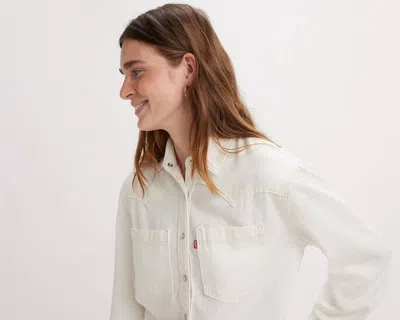 Levi's Ivory Lyocell Blend Iconic Western Shirt In Neutral