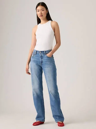 Levi's 501 Curve High Rise Straight Jeans In Lucid Dream In Blue