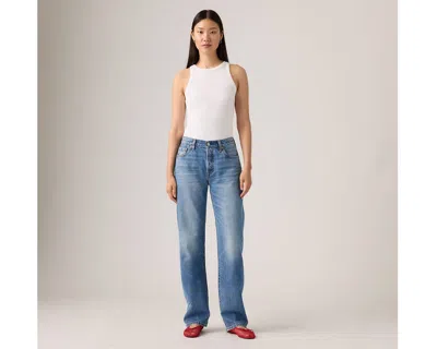 Levi's 501 Curve High Rise Straight Jeans In Lucid Dream In Blue