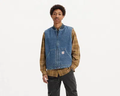 Levi's Workwear Sansome Padded Denim Vest In Navy
