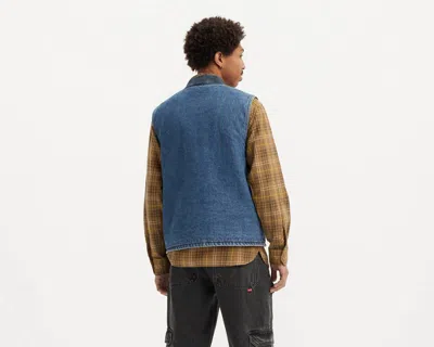 Levi's Workwear Sansome Padded Denim Vest In Navy