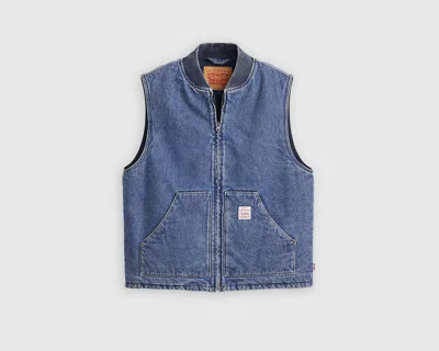 Levi's Workwear Sansome Padded Denim Vest In Navy