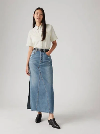 Levi's Icon Maxi Skirt In Blue
