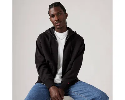 Levi's Authentic Full Zip Sweatshirt In Black Agate