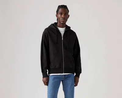Levi's Authentic Full Zip Sweatshirt In Black Agate