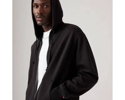 Levi's Authentic Full Zip Sweatshirt In Black Agate