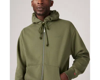 Levi's Authentic Full Zip Sweatshirt In Green