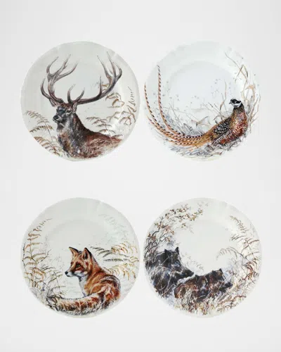 Gien Sologne Assorted Wildlife Dessert Plates, Set Of 4 In Multi