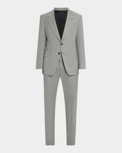 Tom Ford Men's Shelton Nailhead Suit In Silver