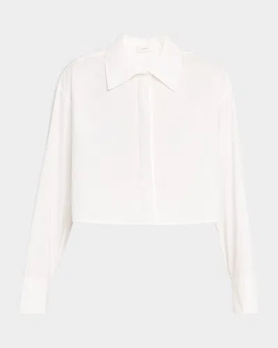 A.l.c Maude Cropped Button-front Top In White