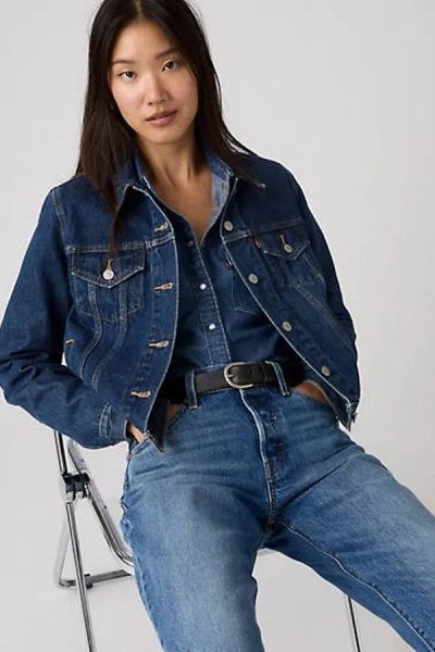 Levi's Chic Fur-lined Women's Jacket In Blue