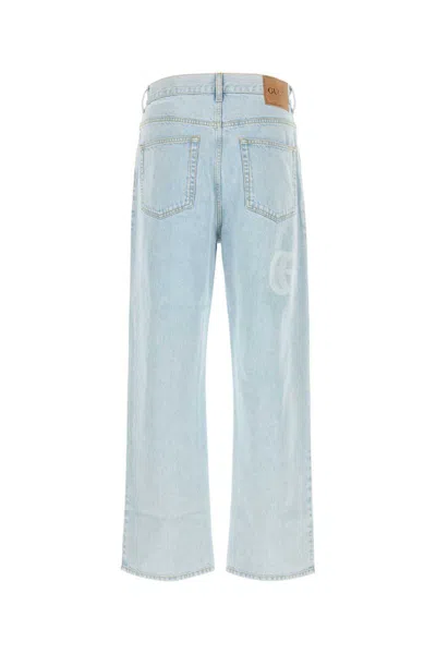 Gucci Button Fly Jeans In Blue