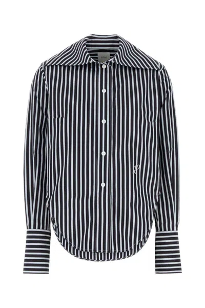 Patou Embroidered Poplin Violin Shirt In Stripped