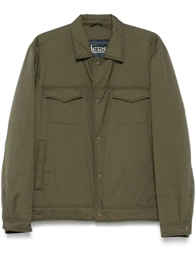 Herno Button-up Chest-pocket Jacket In Green