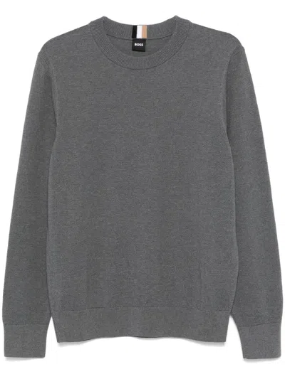 Hugo Boss Crew-neck Sweatshirt In Grey