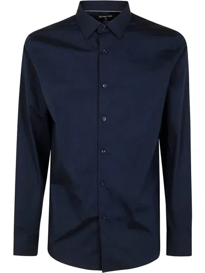 Michael Kors Long Sleeves Classic Cotton Shirt In Blue