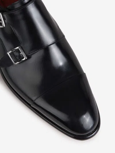 Santoni Ira Double Monk Strap Shoe In Black