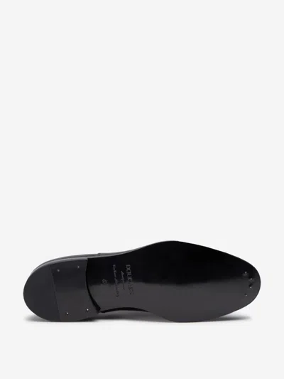 Doucal's High-shine Black Oxford Shoes With Lace-up Fastening In Black