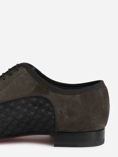 Christian Louboutin Greggo Leather-trimmed Oxford Shoes In Black