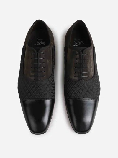 Christian Louboutin Greggo Leather-trimmed Oxford Shoes In Black