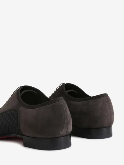 Christian Louboutin Greggo Leather-trimmed Oxford Shoes In Black