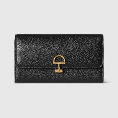 Gucci Softbit Leather Continental Wallet In Black