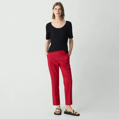 Theory Treeca Pull-on Pant In Good Linen In Cherry