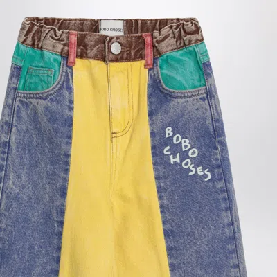 Bobo Choses Colour-block Jeans With Logo In Multicolor