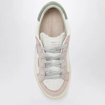 Golden Goose May Leather Sneakers With Metallic Star And Suede Heel Tab In Pink