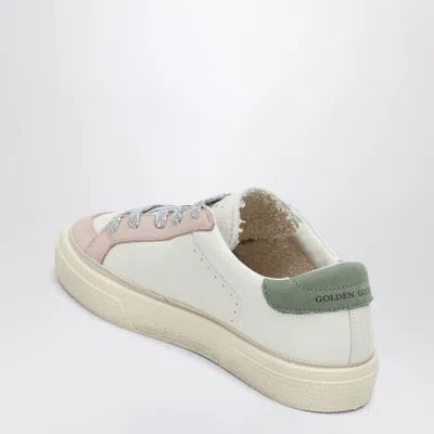 Golden Goose May Leather Sneakers With Metallic Star And Suede Heel Tab In Pink