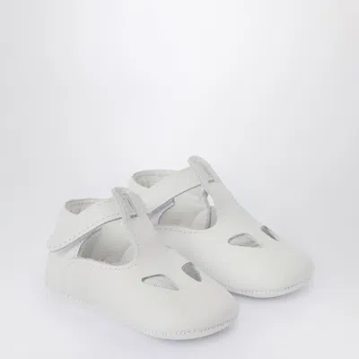 Il Gufo White Baby Shoe In Nappa Leather In White