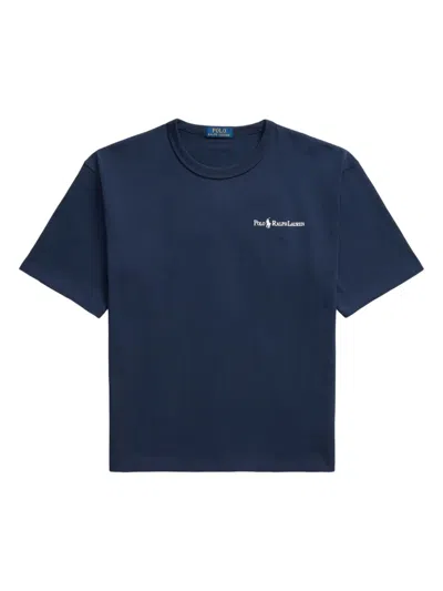Polo Ralph Lauren Logo-embroidered T-shirt In Blue