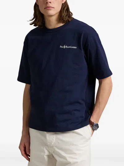 Polo Ralph Lauren Logo-embroidered T-shirt In Blue