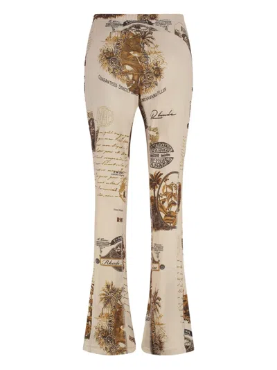 Rhude Flared Trousers In Beige