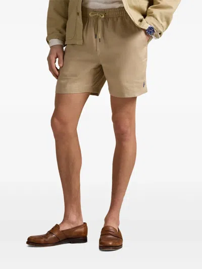 Polo Ralph Lauren Beige Solid Color Mid-trunk Swim Trunks