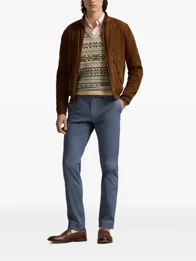 Polo Ralph Lauren Stretch Slim Fit Cotton Pants In Blue