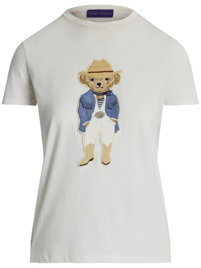 Ralph Lauren Bear Graphic Print Tshirt In White