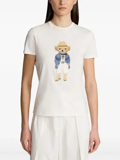 Ralph Lauren Bear Graphic Print Tshirt In White