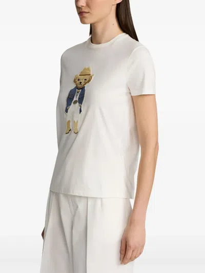 Ralph Lauren Bear Graphic Print Tshirt In White