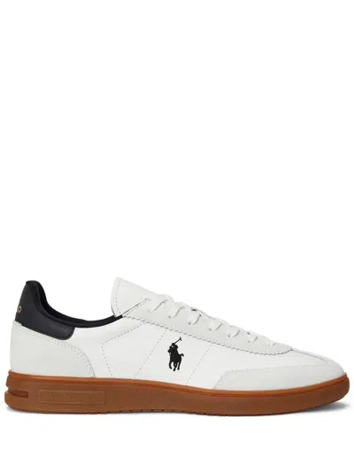 Polo Ralph Lauren Hester Panelled Canvas Sneakers In White