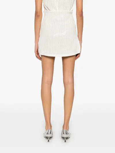 Self-portrait Self Portrait 'crochet' Skirt In White Cotton Blend