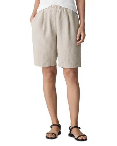 Eileen Fisher Organic Linen Shorts In Undyed Natural In Gray