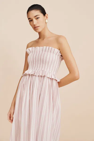 Posse Coby Strapless Dress In Vintage Stripe
