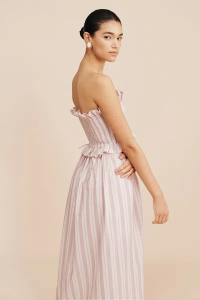 Posse Coby Strapless Dress In Vintage Stripe