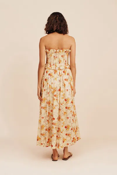 The Posse Coby Strapless Dress In Citrus Floral