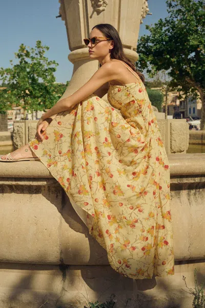 The Posse Paloma Maxi Dress In Citrus Floral