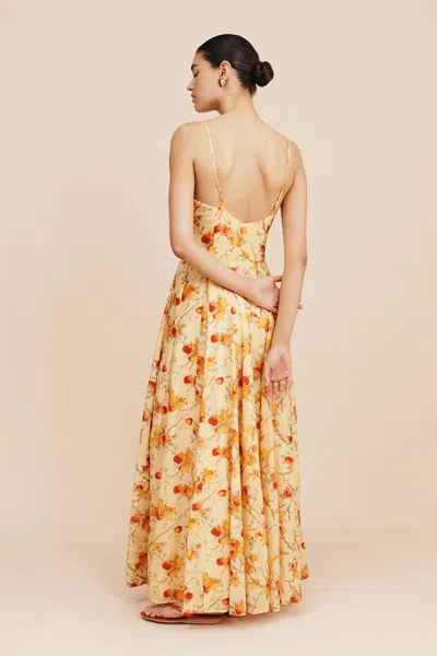 The Posse Paloma Maxi Dress In Citrus Floral