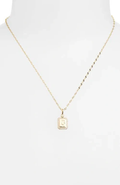 Leith Initial Pendant Necklace In G- Clear- Gold