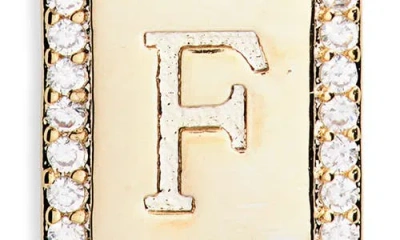 Leith Initial Pendant Necklace In F- Clear- Gold