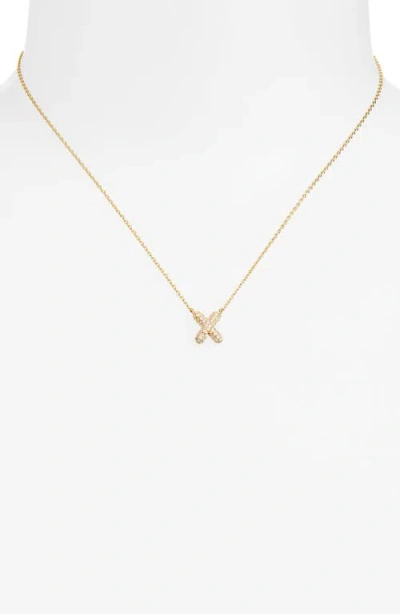 Leith Cubic Zirconia Initial Pendant Necklace In X- Clear- Gold